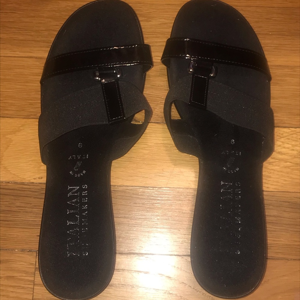 Italian Shoemaker black wedge sandals